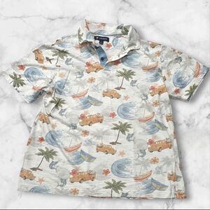Cremiex Tropical Print Polo Mens Shirt Size Large (L) D23
